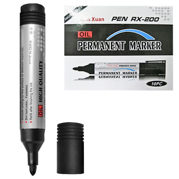 Μαρκαδόρος Ανεξίτηλος Μαύρος 12,5x1,8cm JustNote 80528