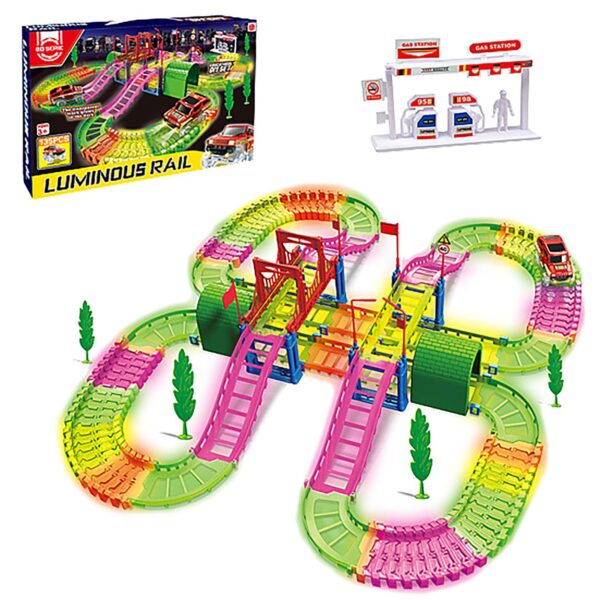 Αυτοκινητόδρομος Φωσφορίζει με Γέφυρα Luminous Rail 39x27x7cm ToyMarkt 88867