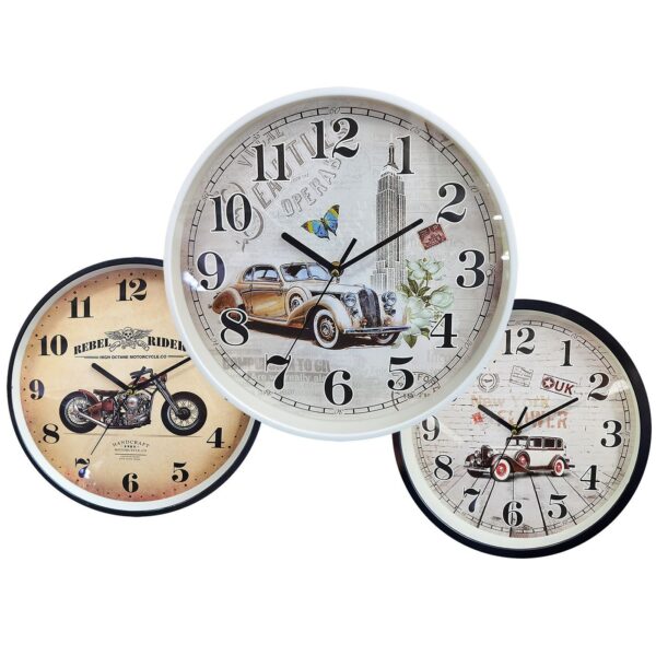 Ρολόι Αντίκα Αυτοκίνητο & Μηχανή ø30cm Homie 322096