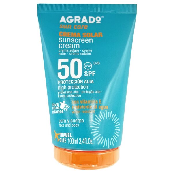 Αντηλιακή Κρέμα Προσώπου Αδιάβροχη Agrado SPF50 100ml Agrado 8332