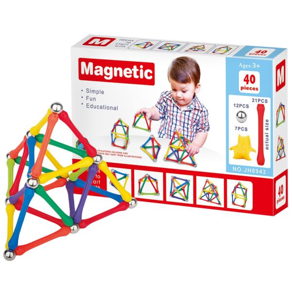 Μαγνητικές Κατασκευές 40τεμ. 3+ Ετών 22x15x4cm ToyMarkt 95449