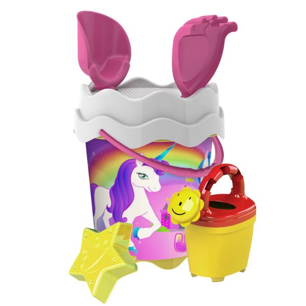 Κουβαδάκι Μονόκερος με Ποτιστήρι φ17cm σετ=6 τεμ Φ17cm SummerTiempo 622993