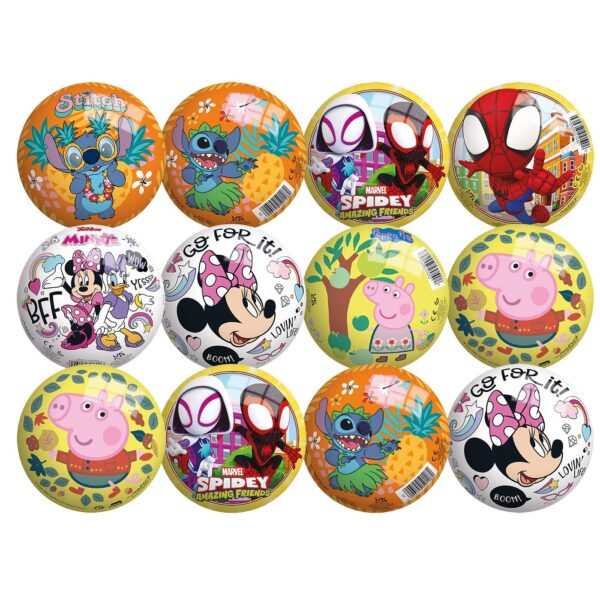 Μπάλα 13cm Stitch-Pepa-Minnie-Spidey Friends John Hellas 50290 - 50306 - 50128 - 50024