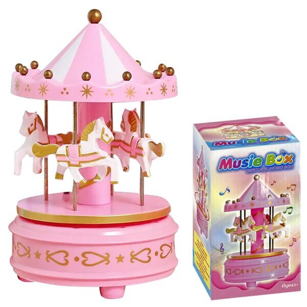 Καρουζέλ Κουρδιστό ροζ 16x11cm Xmasfest 1133608